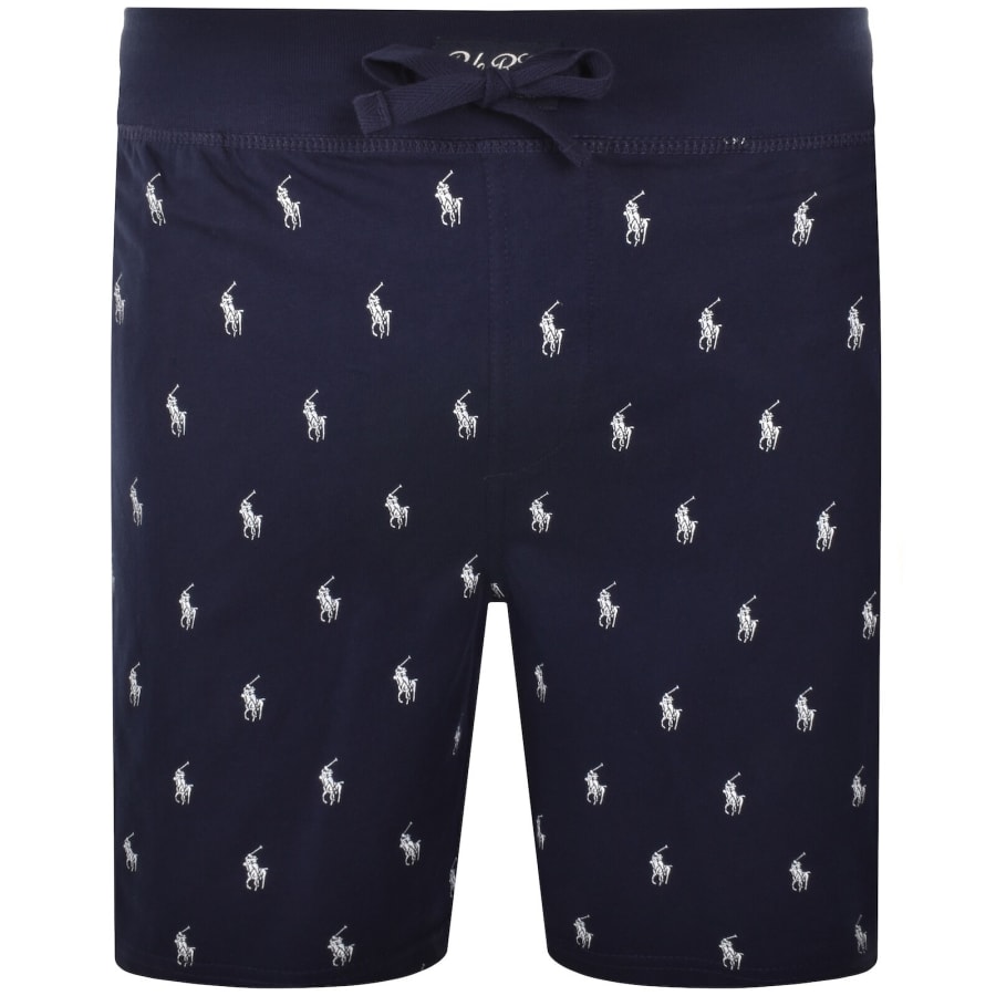 Image number 1 for Ralph Lauren Patterned Lounge Shorts Navy