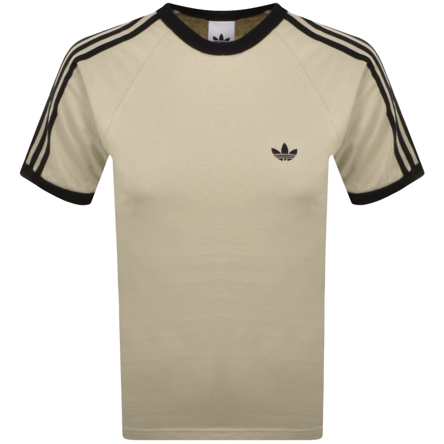 Image number 1 for adidas Originals 3 Stripes T Shirt Stone Khaki
