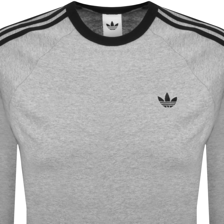 Image number 2 for adidas Three Stripes T Shirt Grey