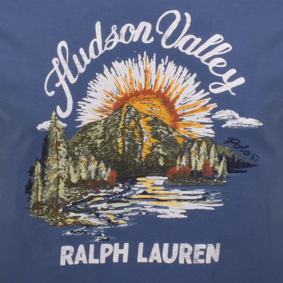 Image number 3 for Ralph Lauren Graphic T Shirt Blue