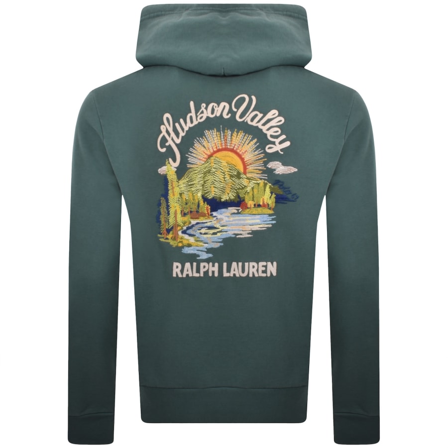 Image number 5 for Ralph Lauren Embroidered Hoodie Charter Green