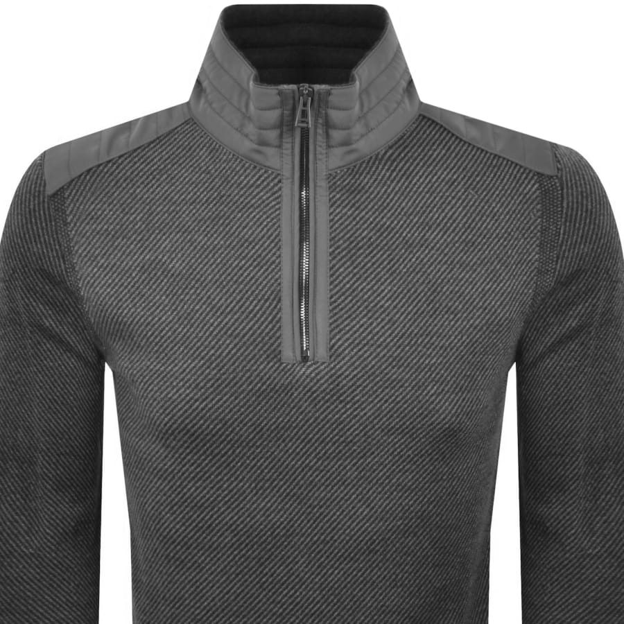 Image number 3 for Belstaff Kilmington Quarter Zip Jumper Grey