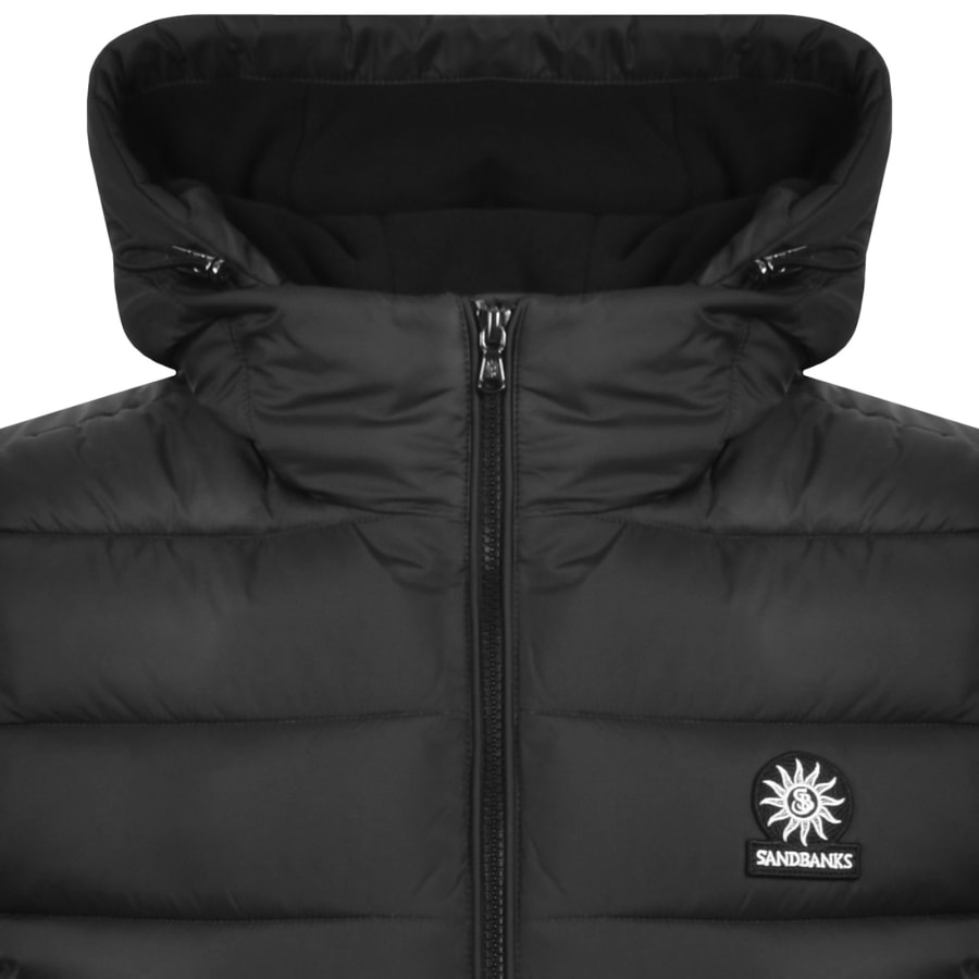 Image number 2 for Sandbanks Hooded Puffer Gilet Black