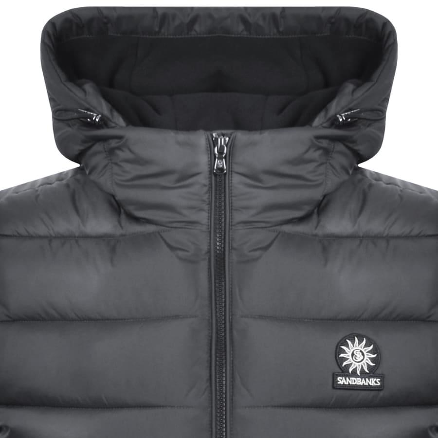 Image number 2 for Sandbanks Hooded Puffer Gilet Grey
