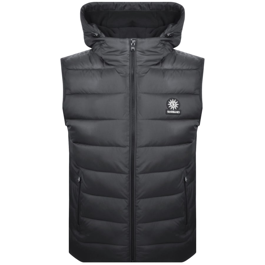 Image number 1 for Sandbanks Hooded Puffer Gilet Grey