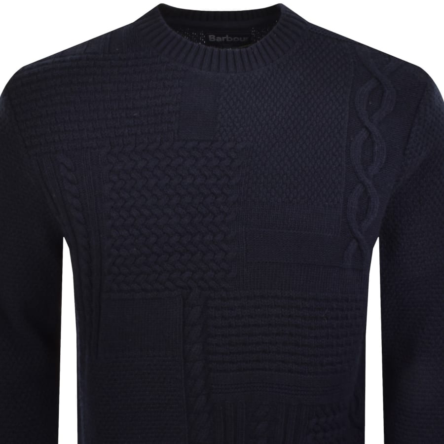 Image number 2 for Barbour Casey Cable Knit Jumper Navy