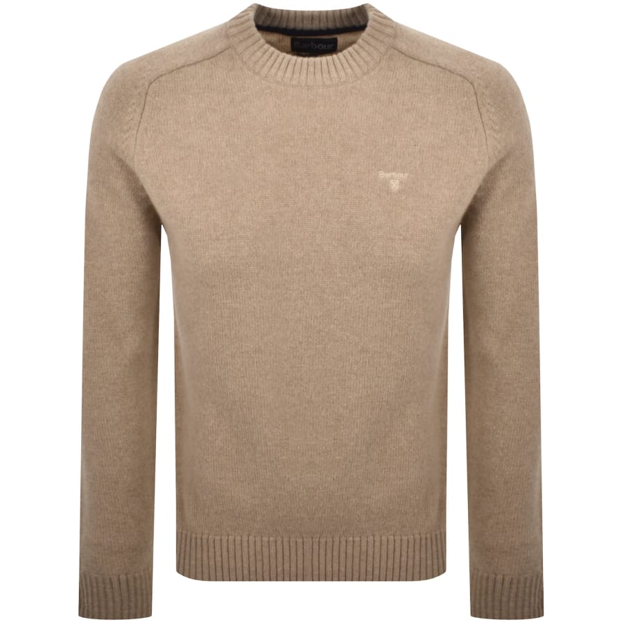 Image number 1 for Barbour Grangetown Merino Knit Jumper Brown