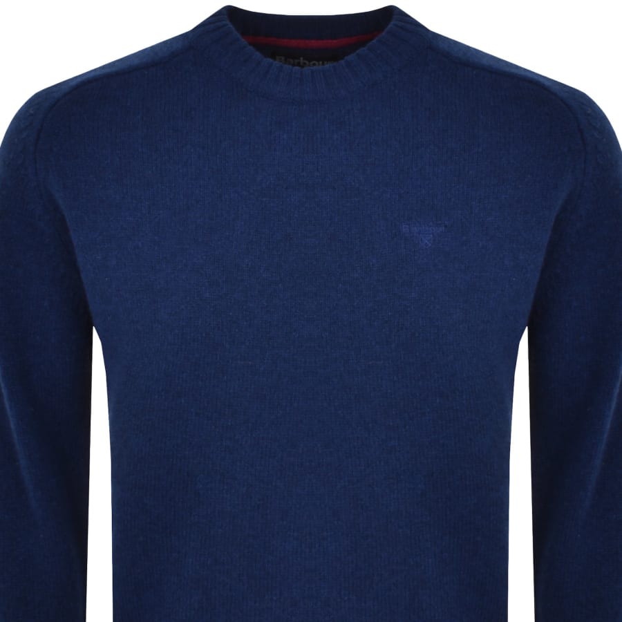 Image number 2 for Barbour Grangetown Merino Knit Jumper Blue