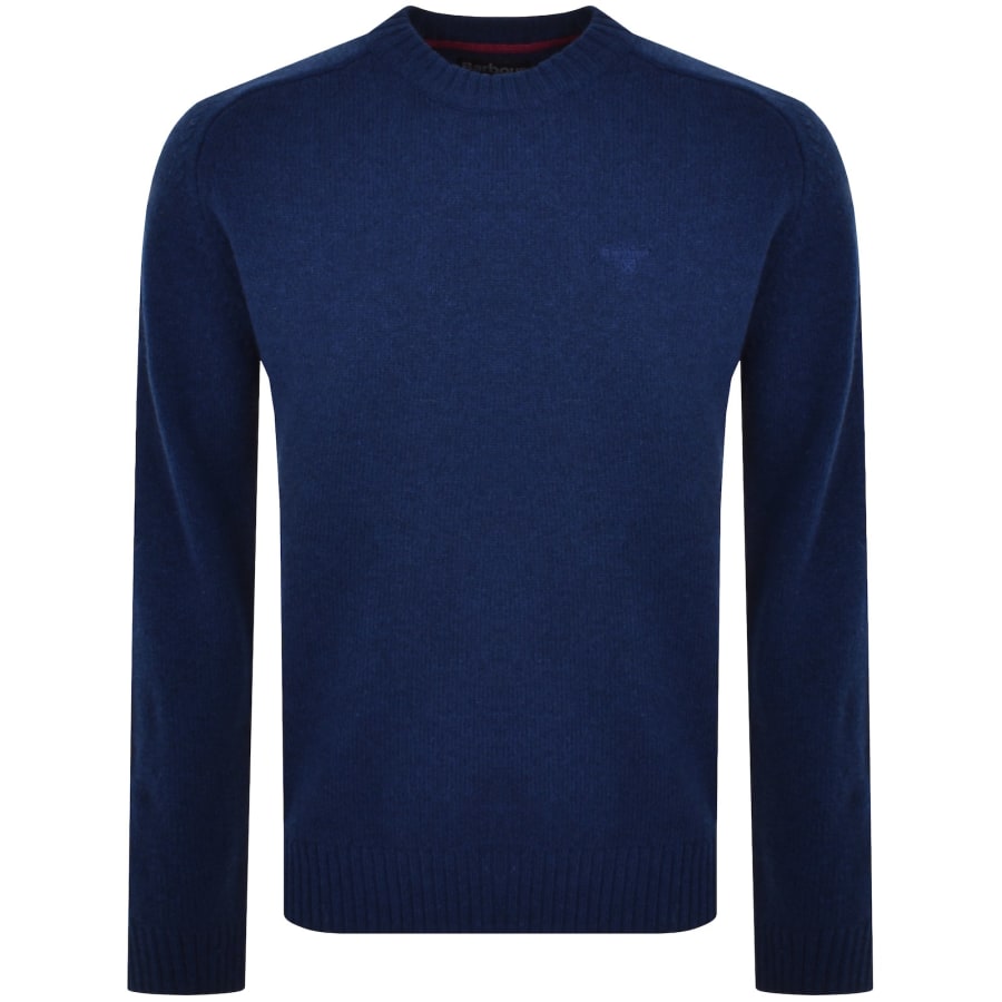 Image number 1 for Barbour Grangetown Merino Knit Jumper Blue