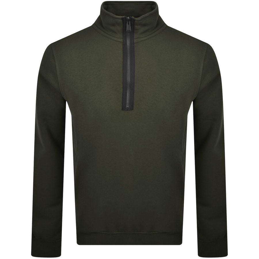 Image number 2 for Barbour International Half Zip Sweatshirt Green
