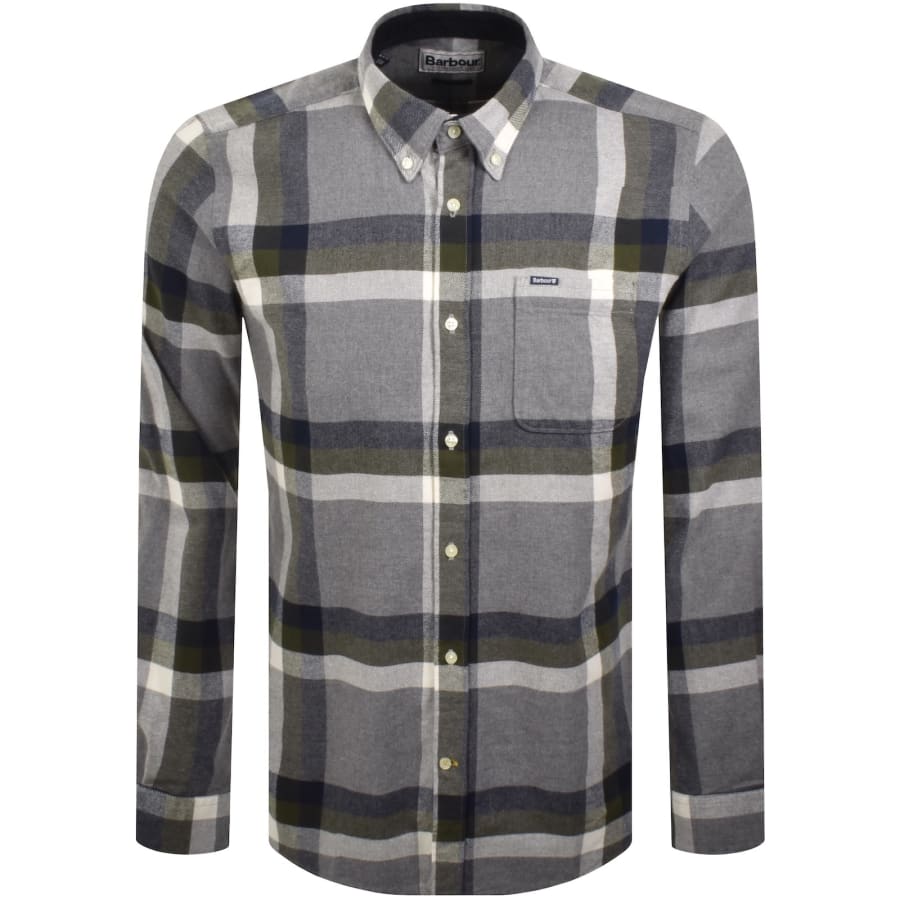 Image number 1 for Barbour Folley Checked Tailored Shirt Grey