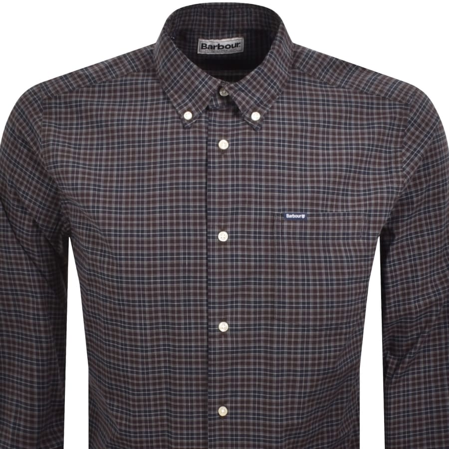 Image number 2 for Barbour Lomond Tailored Tartan Shirt Brown