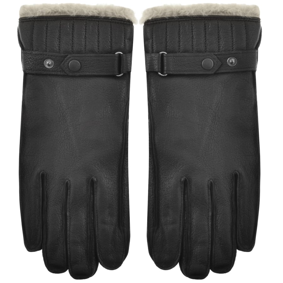 Image number 1 for Barbour Leather Utility Gloves Black