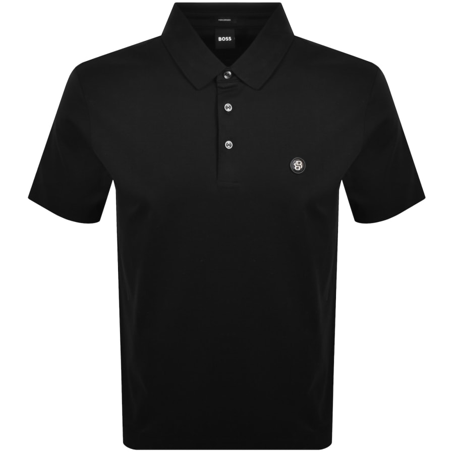 Image number 1 for BOSS Mercerised Cotton Polo T Shirt Black