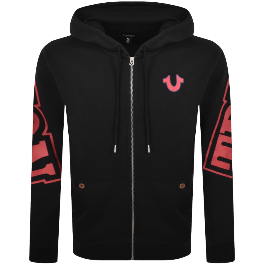 Image number 2 for True Religion Arch Logo Zip Hoodie Black