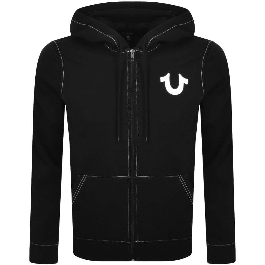 Image number 2 for True Religion Arch Logo Zip Hoodie Black