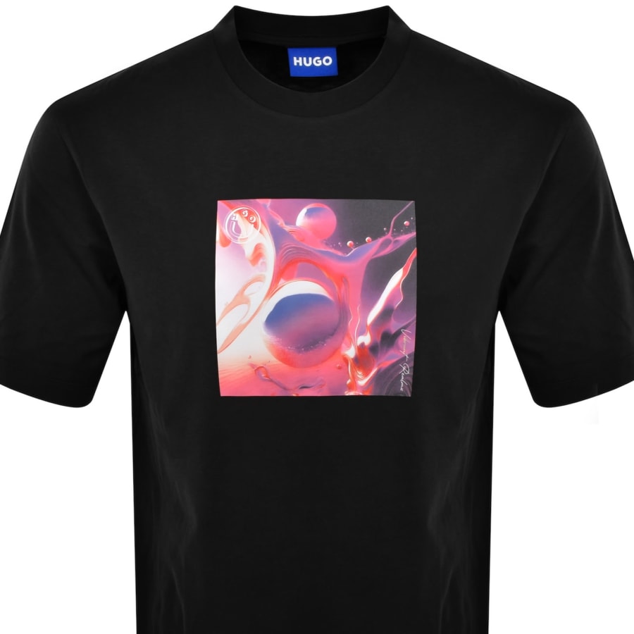 Image number 2 for HUGO Blue Nimpolix Artwork T Shirt Black