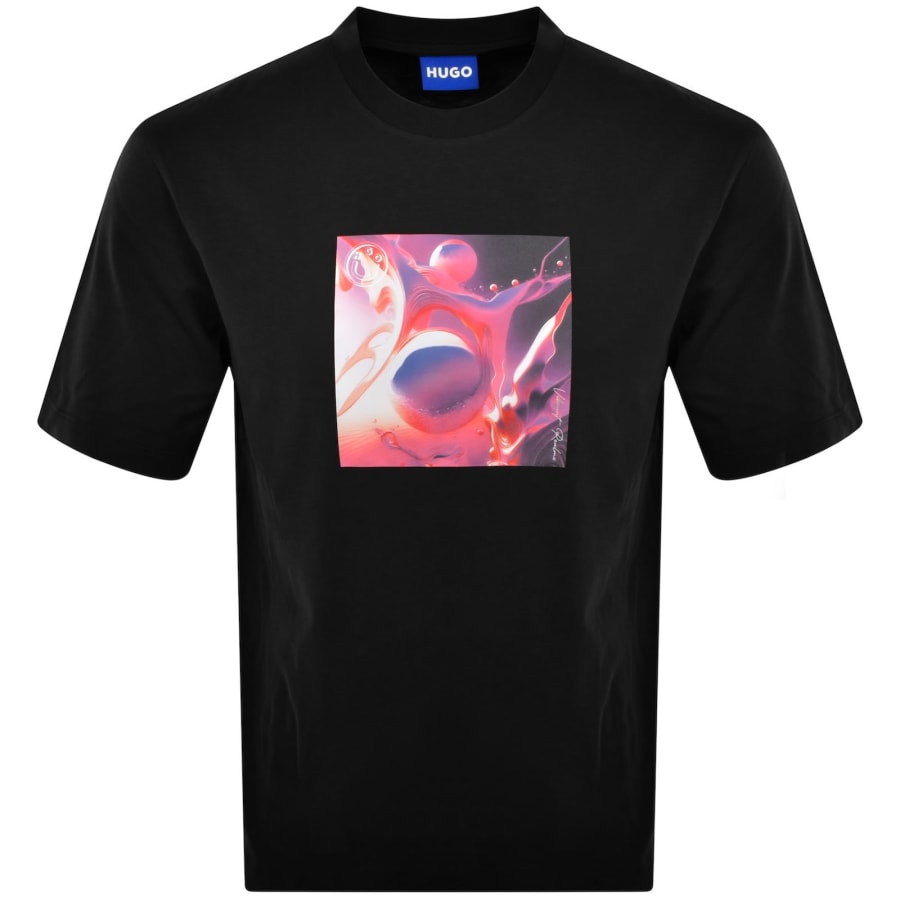 Image number 1 for HUGO Blue Nimpolix Artwork T Shirt Black