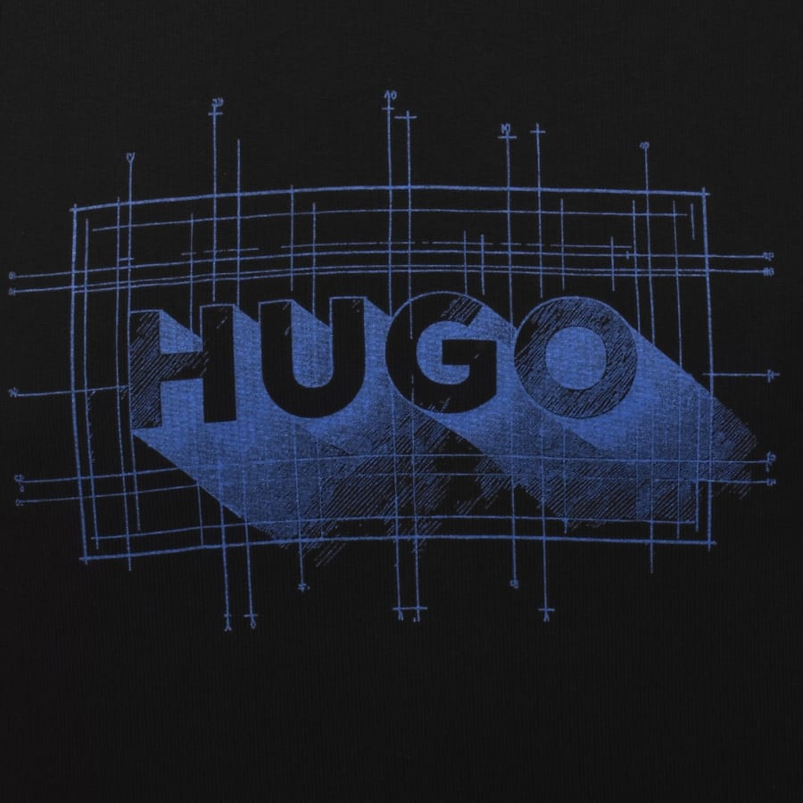 Image number 3 for HUGO Blue Nothalium Hoodie Black