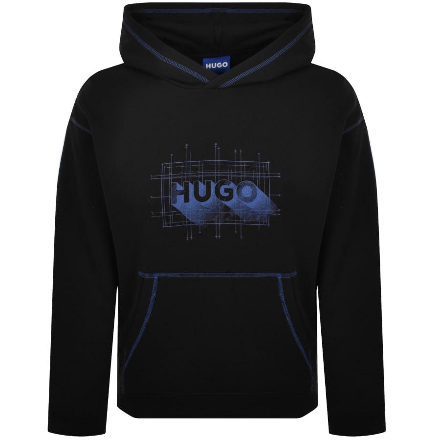 Image number 1 for HUGO Blue Nothalium Hoodie Black