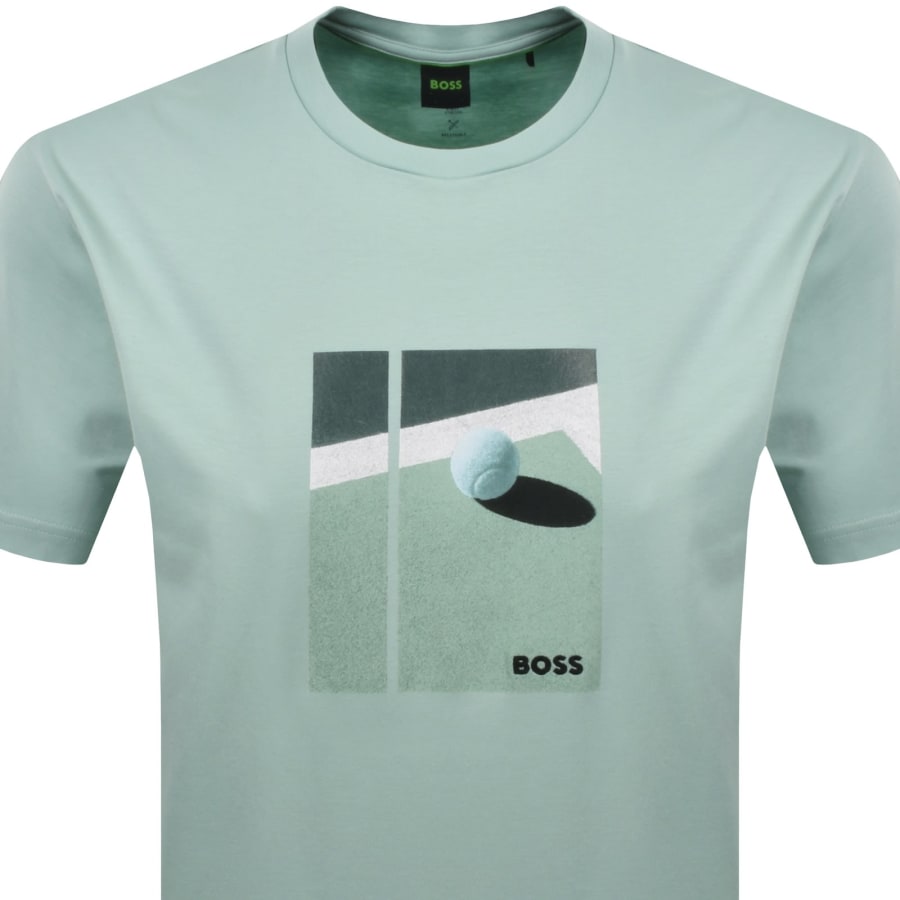 Image number 2 for BOSS Tennis Artwork Relaxed T Shirt Blue