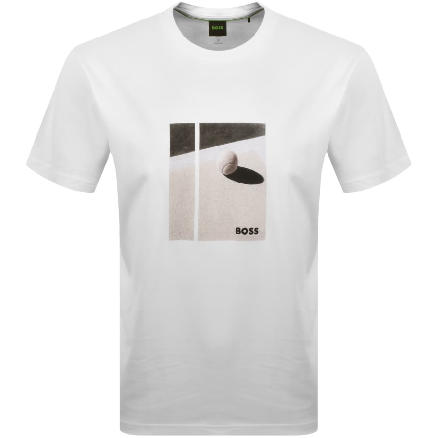 Image number 1 for BOSS Tennis Artwork Relaxed T Shirt White