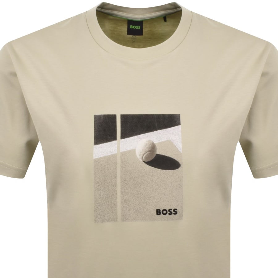 Image number 2 for BOSS Tennis Artwork Relaxed T Shirt Beige