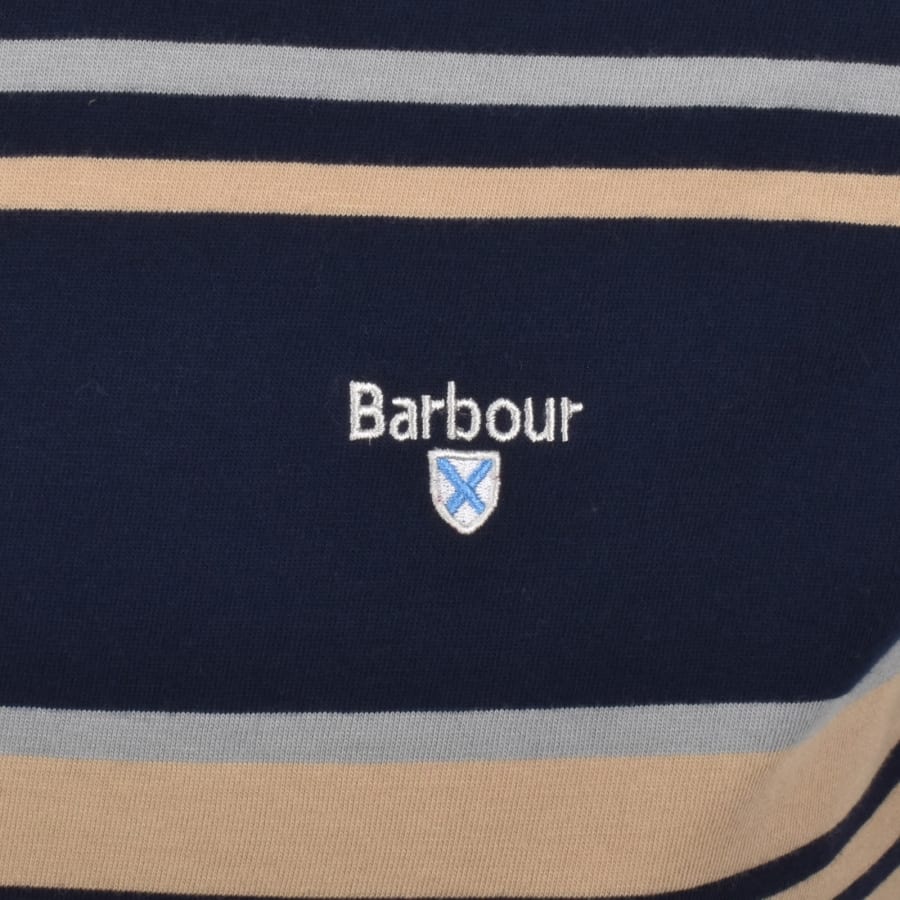 Image number 3 for Barbour Aickmen Stripe T Shirt Navy