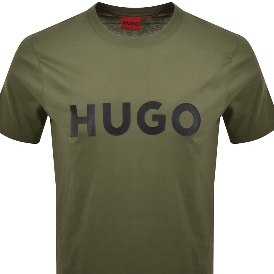 Image number 2 for HUGO Dulivio Crew Neck T Shirt Green