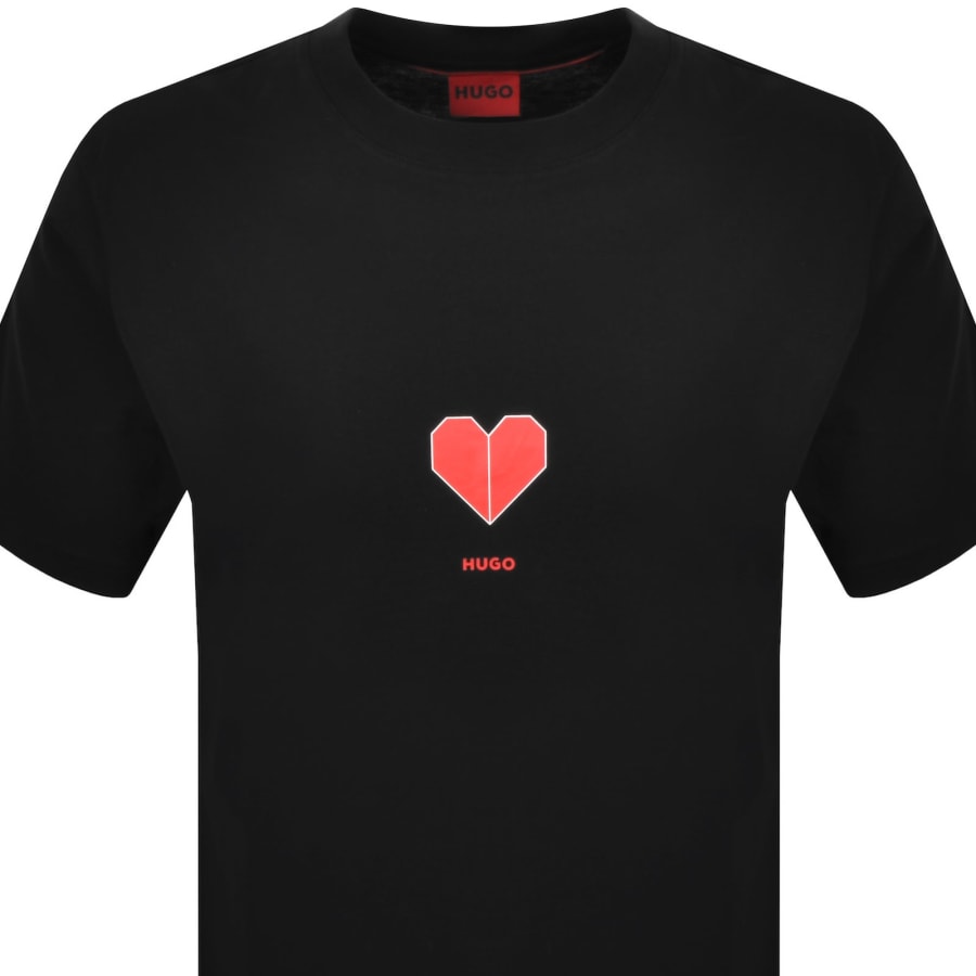 Image number 3 for HUGO Dalentin Crew Neck T Shirt Black