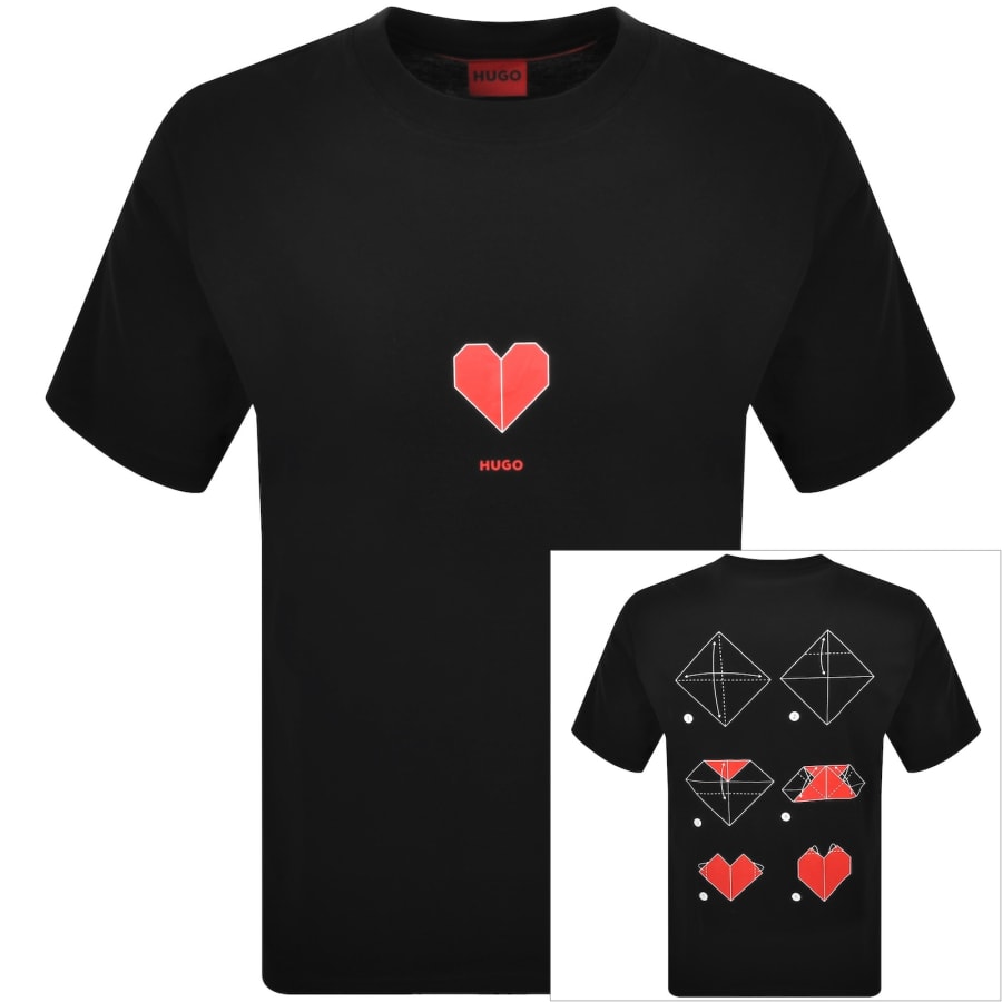 Image number 1 for HUGO Dalentin Crew Neck T Shirt Black