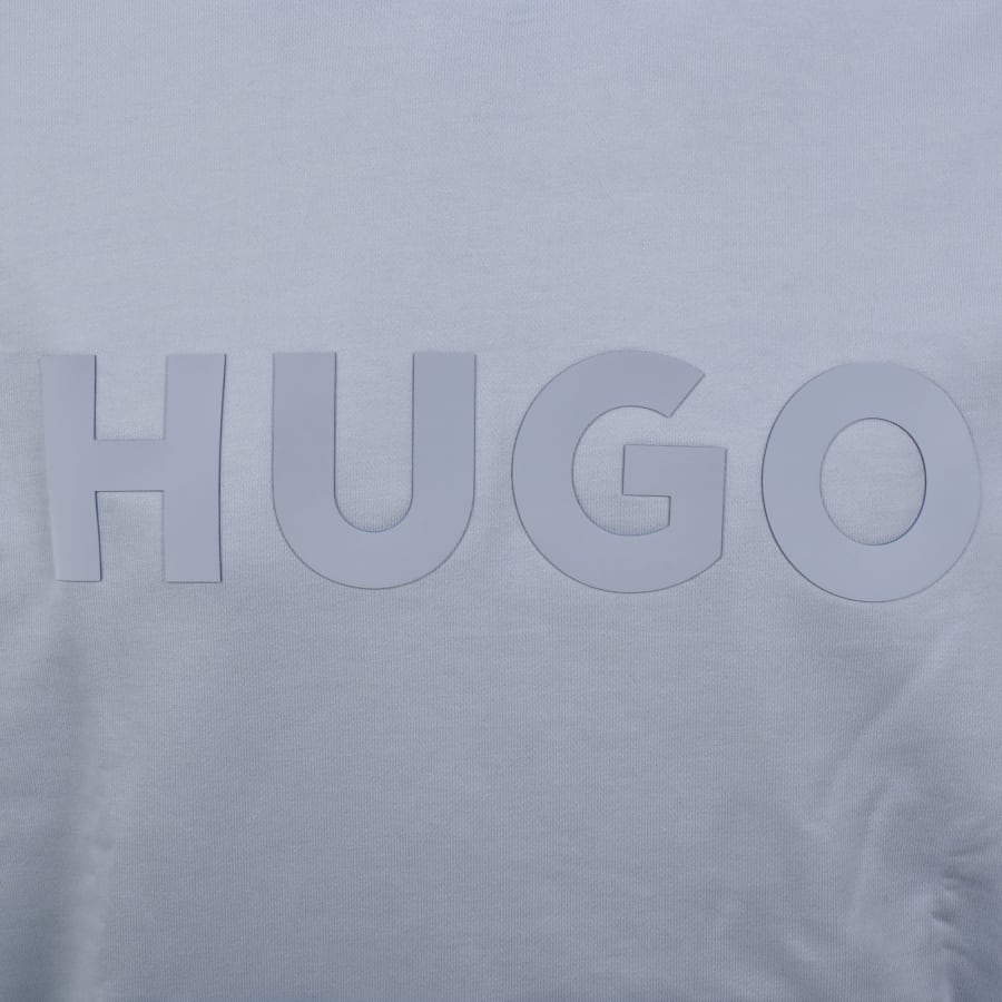 Image number 3 for HUGO Oversized Ditchle Hoodie Light Blue