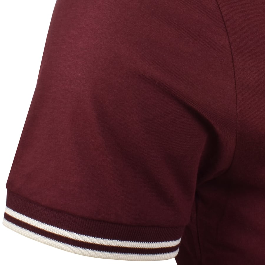 Image number 4 for Fred Perry Twin Tipped T Shirt Burgundy