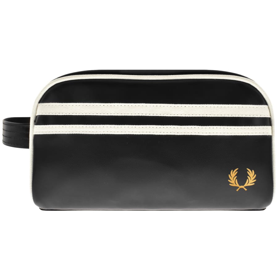 Image number 1 for Fred Perry Coated Polyester Wash Bag Black