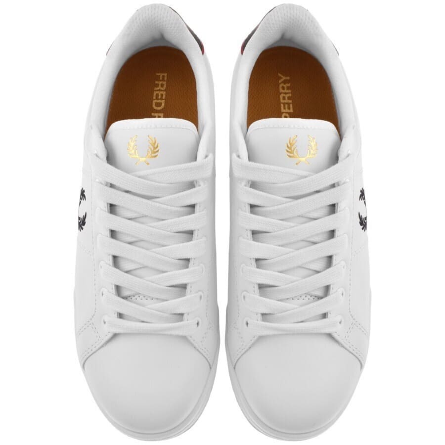 Image number 3 for Fred Perry B722 Leather Trainers White