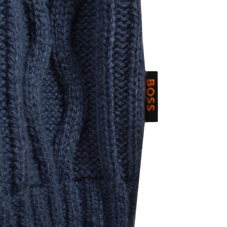 Image number 3 for BOSS Kableto Knit Jumper Blue