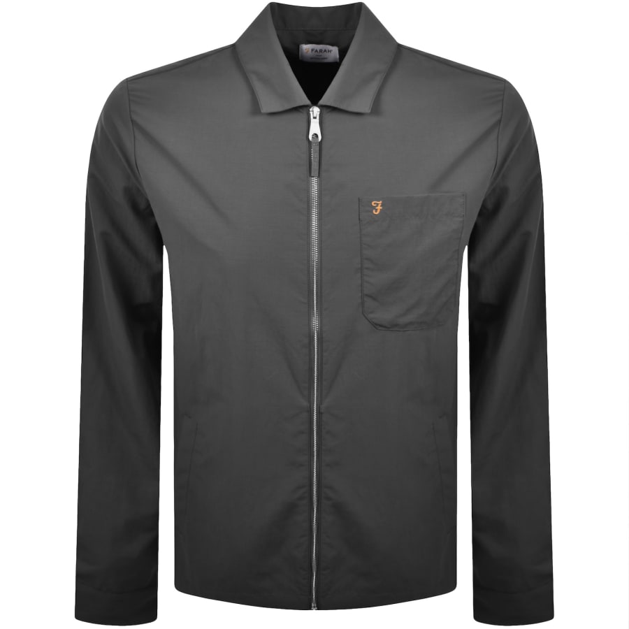 Image number 1 for Farah Fintoni Long Sleeve Overshirt Grey