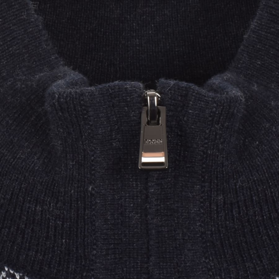 Image number 4 for BOSS Hettore Knit Jumper Navy