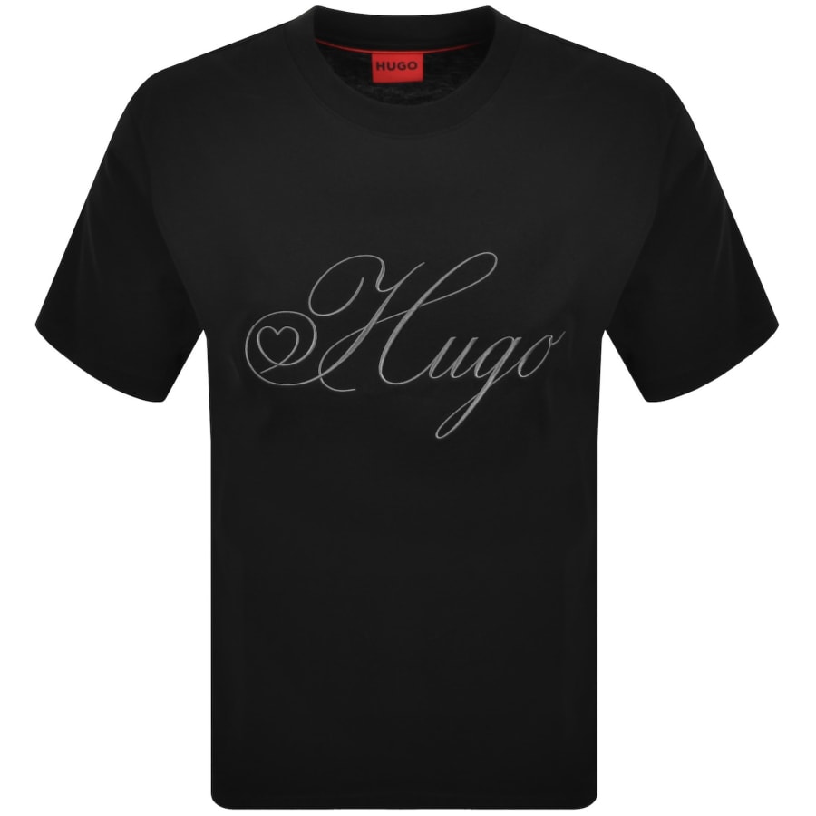 Image number 1 for HUGO Dalent Crew Neck T Shirt Black