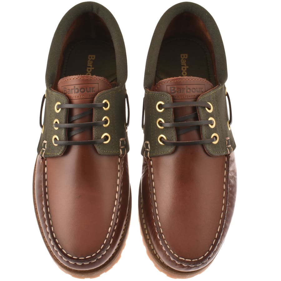 Image number 3 for Barbour Deck Boat Shoe Mahogany Brown