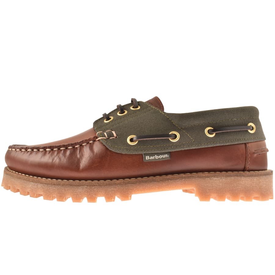 Image number 1 for Barbour Deck Boat Shoe Mahogany Brown