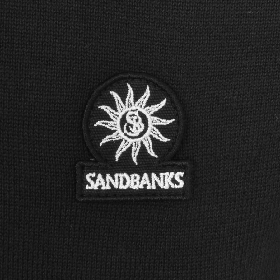 Image number 3 for Sandbanks Fine Gauge Quarter Zip Jumper Black