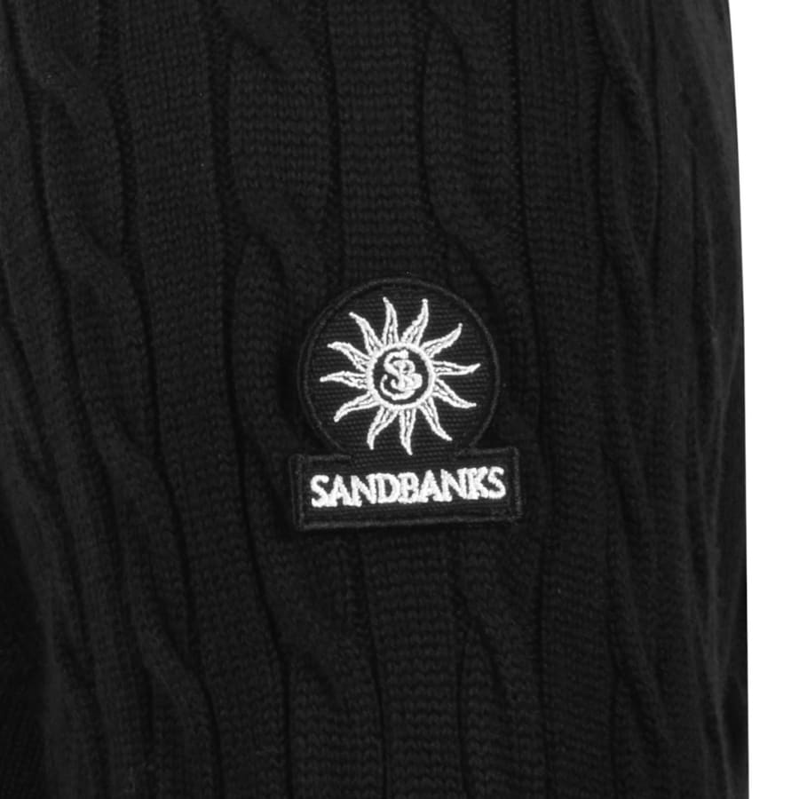 Image number 4 for Sandbanks Cable Knit Jumper Black