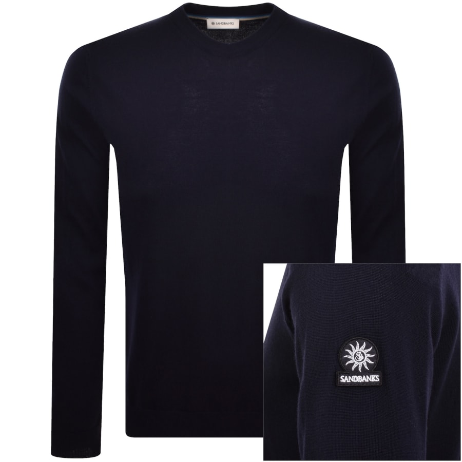 Image number 1 for Sandbanks Crew Neck Knit Jumper Navy