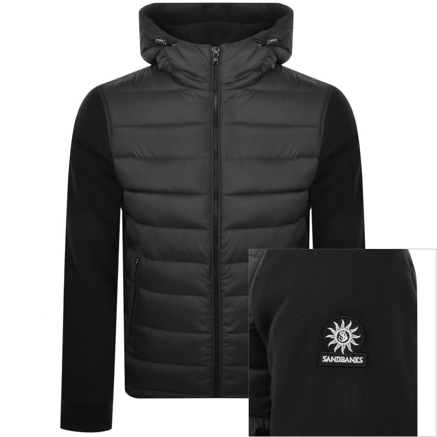 Image number 1 for Sandbanks Hooded Hybrid Jacket Black
