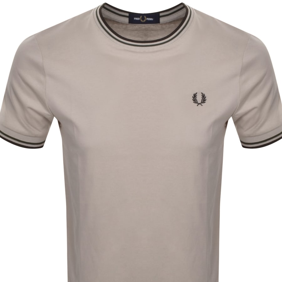 Image number 2 for Fred Perry Twin Tipped T Shirt Brown