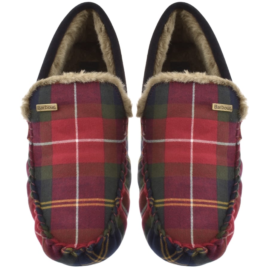 Image number 1 for Barbour Monty Tartan Slippers Red