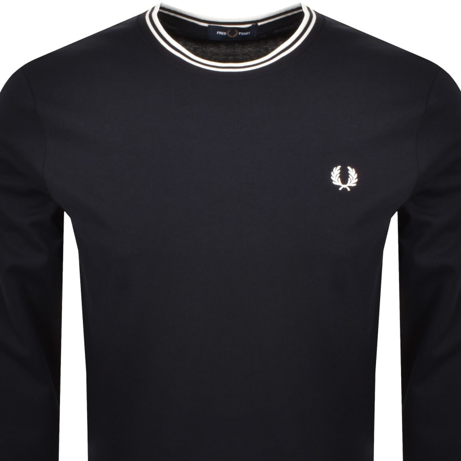 Image number 2 for Fred Perry Twin Tipped Long Sleeved T Shirt Navy