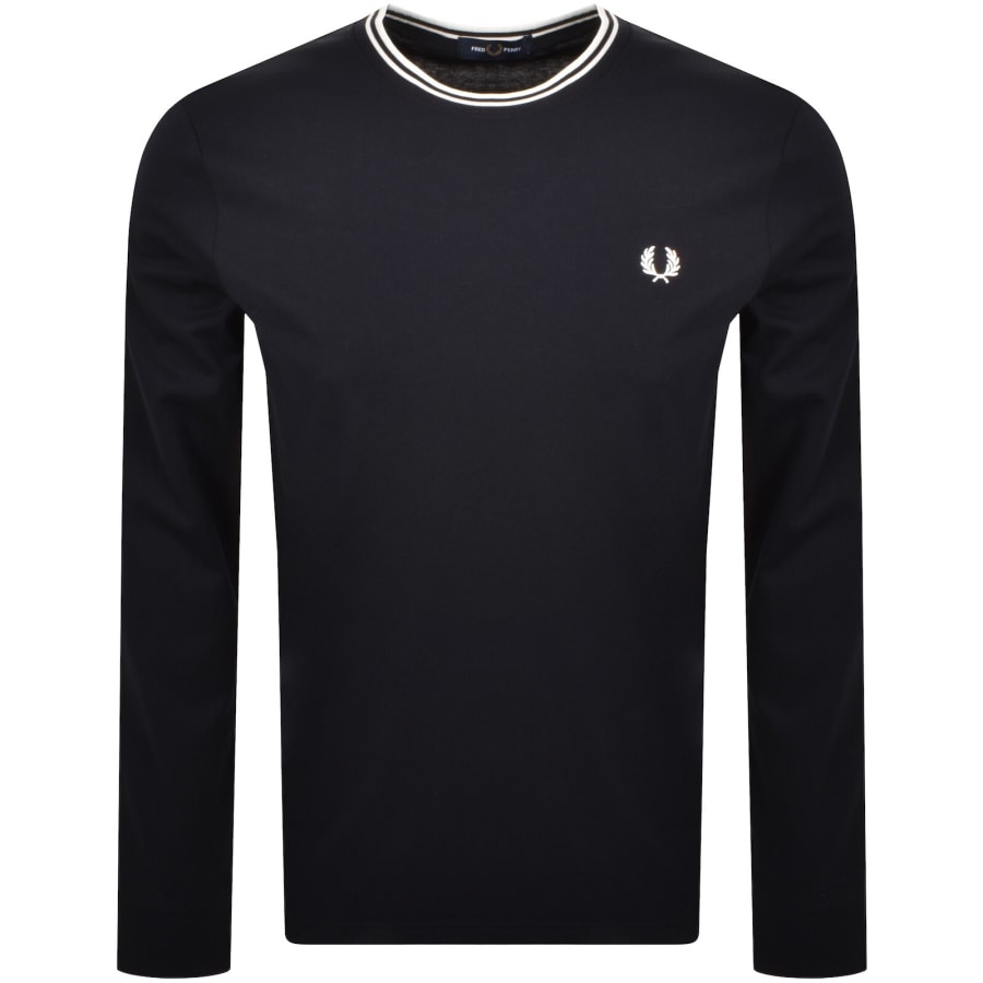 Image number 1 for Fred Perry Twin Tipped Long Sleeved T Shirt Navy