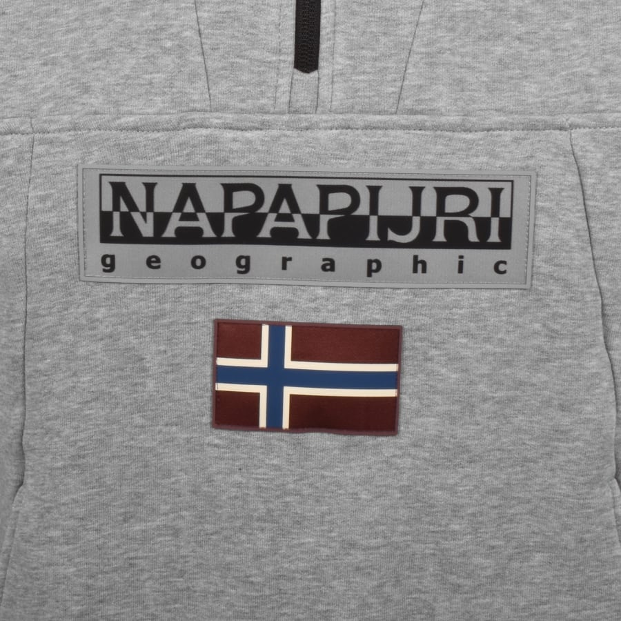 Image number 3 for Napapijri Burgee Half Zip 2.0 Hoodie Grey